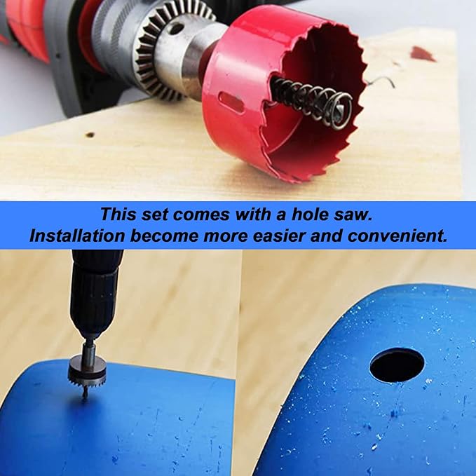 Rain Barrel Spigot Kit with an Hole Saw Include PVC Bulkhead Fitting Ball Valve Thread Seal Tape and Garden Hose Male Threaded Adapter(1/2" Male) for 1/2" Female Threaded Connector(1/2 inch)