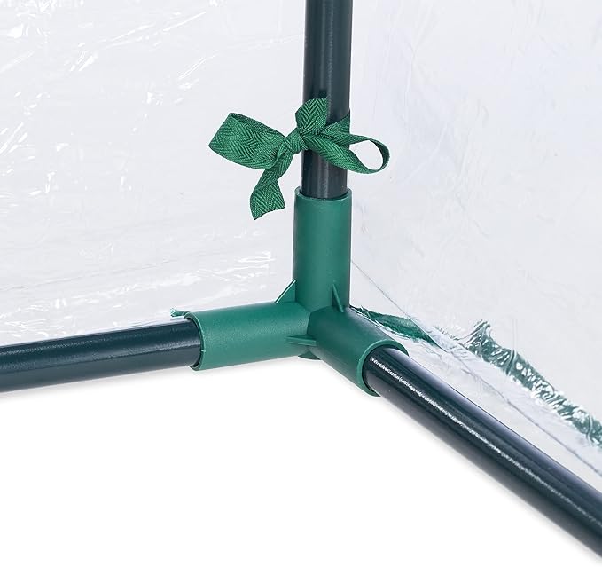 Relaxdays PVC Film Greenhouse, Roll-Up Door, H x W x D: 92 x 124 x 42 cm, Cold Frame with Plug-in System, Transparent