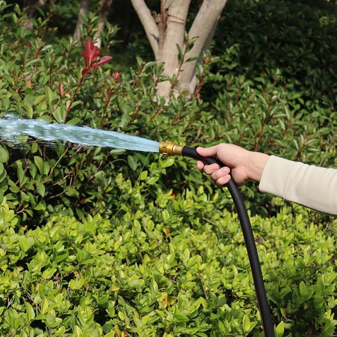 5/8 in. × 25 ft. High Flow Heavy Duty Garden Hose Flexible Hybrid Rubber Water Hose, No Memory Durable Premium Water Hose for Watering, Irrigation, Water Transfer Pump