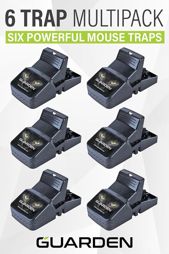 Mouse Traps Indoor Small Size (6 Pack) Catch Mice, and Voles Fast with These Simple to Bait, Safe to Set, Non Electric Rodent Trap for Home, Yard, and Barn (Six Mouse Traps)