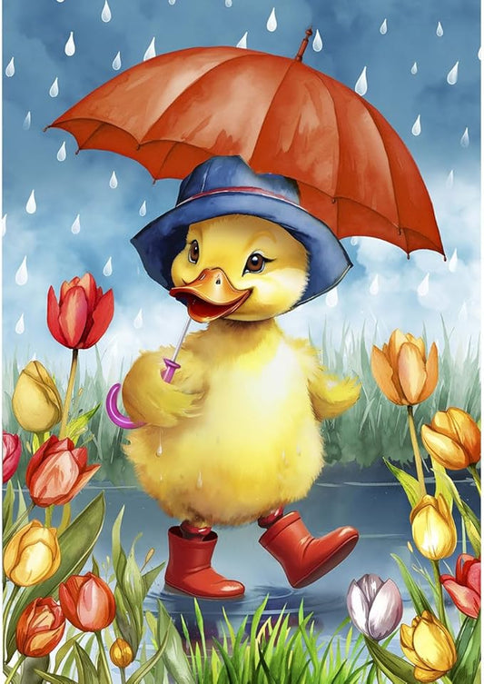 Briarwood Lane Rainy Day Duckling Garden Flag