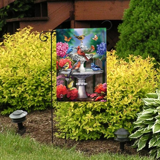 Briarwood Lane Spring Bath Birds Garden Flag