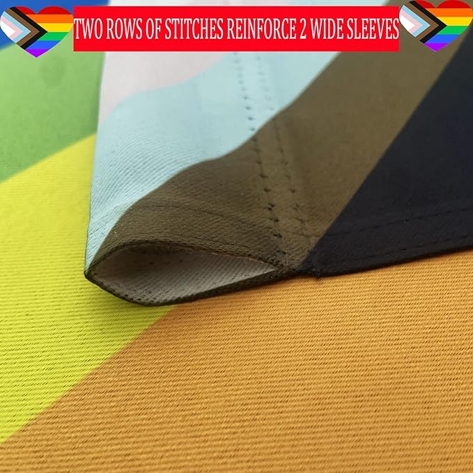 Progress Pride Rainbow Garden Flag 12.5x18 inch Outdoor-Double Sided LGBTQ Gay Lesbian Bisexual Non Binary Transgender All Inlcusive Progressive Pride Rainbow Flag Vivid Color Polyester Yard Flags