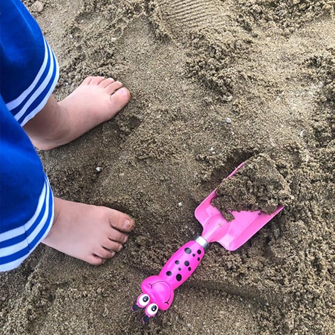 Kids Gardening Tools Set Metal Hand Shovel Mini Garden Tools for Kids, Safe Toy Gardening Tools for Soil Planting Digging Transplanting 6 Pieces