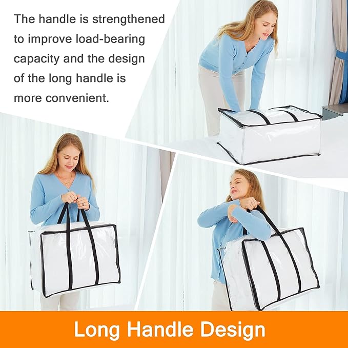 Vieshful 7 Pack 110L Clear Comforters Storage Bags with Zipper