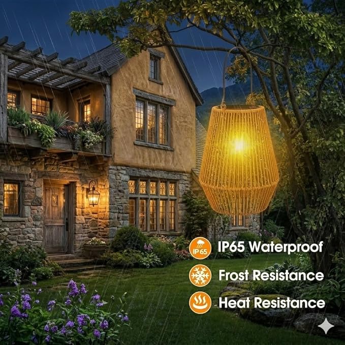 Solar Lanterns, KagoLing Solar Lanterns Outdoor Waterproof Gifts for Women Hanging Lights Outdoor Christmas Lamp Lights Decoration for Outside Garden,Yard,Patio,Porch,Trees,Lawn,Pathway Decor, 2 Pack