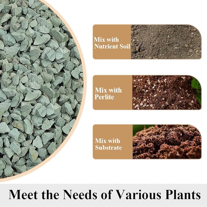 YISZM Succulents and Cactus Green Zeolite Rocks, Decorative Stones Pebbles for Indoor Plants, Bonsai, Fairy Gardening, Terrarium, 2lb