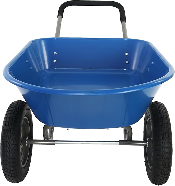 Steel Garden Cart 400 lbs Capacity Heavy Duty Garden Wagons,with Removable Steel Mesh Sides to Convert into Flatbed,Utility Metal Wagon w/ 180°Rotating Handle (Blue + ABS+Steel)