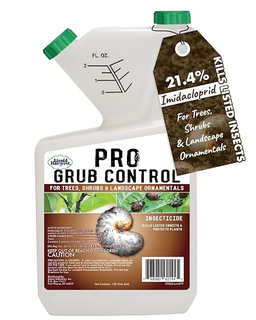 Pro Grub Control – 32oz - Concentrated Imidacloprid (21.4%) Insecticide for Trees, Shrubs & Landscape Ornamentals – Controls Aphids, Japanese Beetles, Weevils, Grub Larvae & More