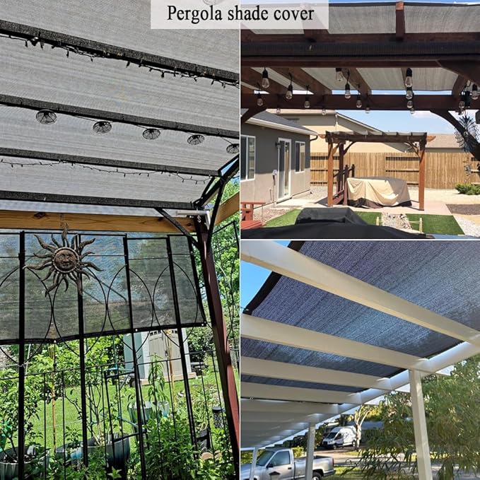 90% Sun Shade Cloth for Garden, 6X15 Ft Breathable Sunshade Fabric Cover, UV Blocking & Privacy Protection Screen for Patio, Deck, Porch, Carport.