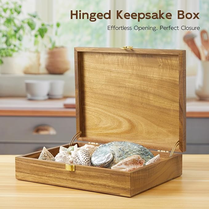 Acacia Wood Keepsake Box, Large Decorative Box, Memories Box with Lids, Wedding Keepsake Box, Jewelry Box, Prayer box, Wooden Gift Box,