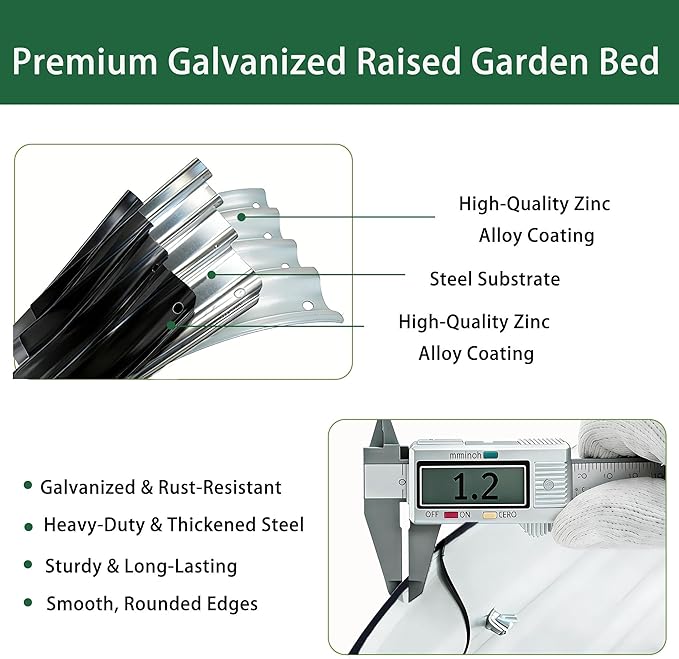 Gartist 8×4×1 ft Large Black Raised Garden Bed Planter, Easy Assembly Metal Garden Bed Outdoor for Vegetables, Flowers & Herbs