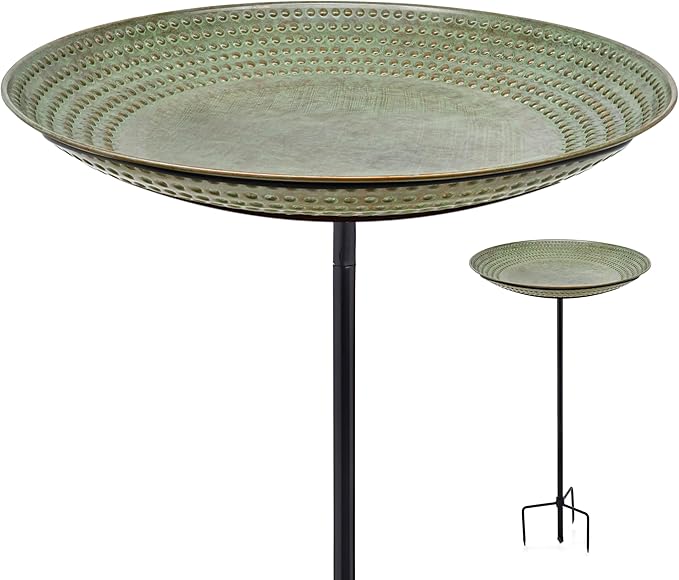 Good Directions Blue Verde Bird Bath on Garden Pole 18"