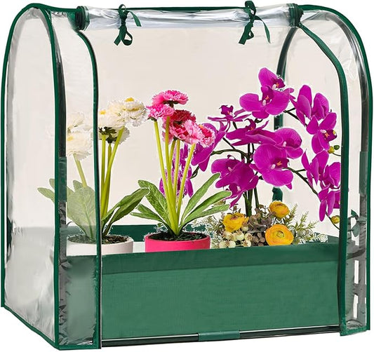 Purlyu Mini Tabletop Garden Greenhouse Nursery Plant Cover Tent Humidity Domes for Indoor and Outdoor Home Gardening Germination and Seedling Propagation - 28x20x28 Inches(PLGH7050PD)