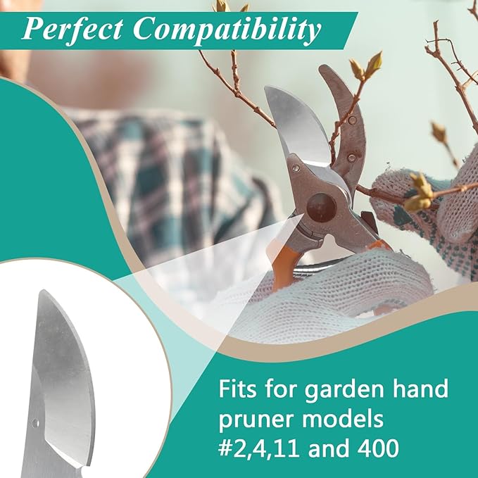 2 Pcs Hand Pruner Replacement Kit (2/3-1) Compatible with Felco Pruners Models: F2, F4 &F11 - Spare Blade, Spring & Adjustment Key for Garden Pruning Shears & Bypass Clippers