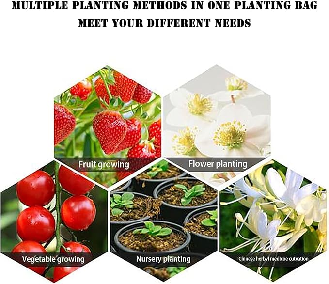 2024 Hanging Strawberry Planter, Upside-Down Patio Garden Tomato Planter Bags, Hanging Strawberry Plant Grow Bags,Hanging Grow Bags Flower Planting Bag Handle Grow Pouch Planter for Outdoor (1)