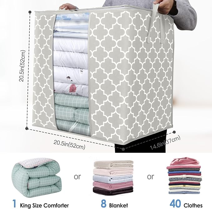 Storage Bags 4 Pack 100L Clothes Organization and Storage Containers