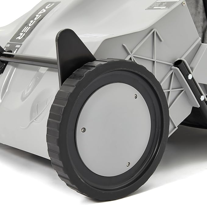 Dapper Supply 22-Inch Push Lawn Sweeper, Grass, Lawn and Leaf Cleanup Collector with Large 3.5 cu. ft. Hopper Bag, Durable Wheels, and Dual Spinning Brushes, Grey