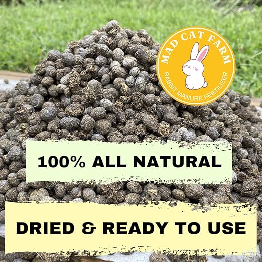Rabbit Manure Fertilizer Pellets - All Natural Soil Amendment for Vegetable Gardens, Worm Composting, Indoor and Outdoor Potted Plants (5 Pounds)