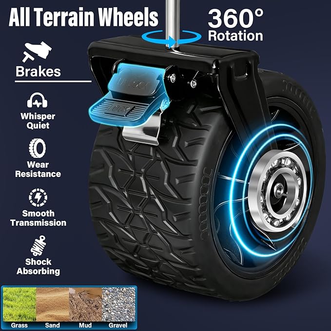 Collapsible Wagon Cart, 650lbs Capacity 300L Folding Utility Wagon with All-Terrain Wheels & Brakes, Heavy Duty Foldable Beach Cart for Groceries, Camping, Sports, Shopping – Black