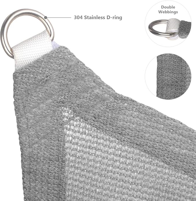 Eden's Decor Straight Flat-Edged Sun Shade Sail Rectangular 4' x 12' Grey UV-Blocking Outdoor Canopy Fabric Cloth Awning for Pergola Patio Garden Backyard Custom Size