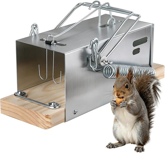 Squirrel Traps, Outdoor Heavy-Duty Squirrel Traps, Rodent Trap for Patios, Squirrel Trap for Outdoor Use, Garden Use-1 Pack