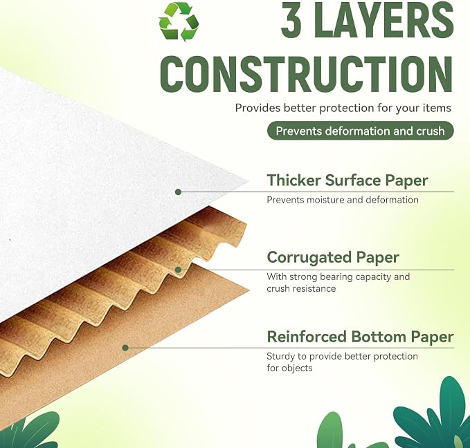 100 Pack 6"x4"x1" inch Small Shipping Boxes White Corrugated Cardboard Box for Small Business, Mailer, Shipping, and Packing