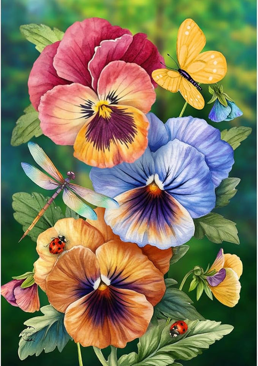 Briarwood Lane Pansy Trio Garden Flag