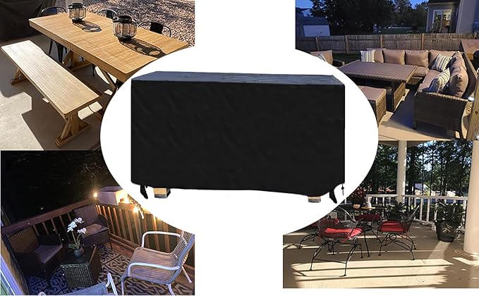 Table Cover,51"(L) x 29"(W) x 28"(H),Outdoor Lawn Waterproof Garden Furniture Cover,Durable Windproof, Fits Rectangle Patio Table