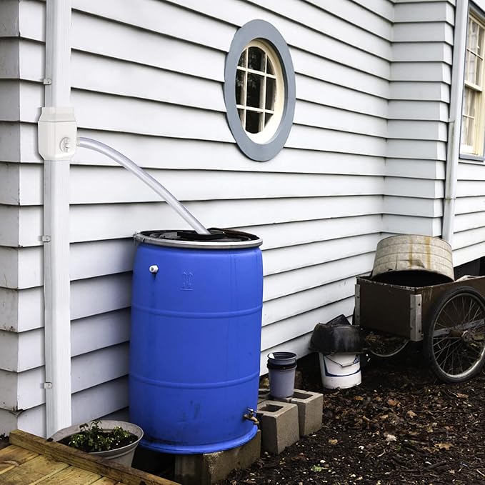 Prestantious Gutter Downspout Diverter Fits for 2"x3" Standard Downspout, Rainwater Collection System with Adjustable Valve, Rainwater Diverter to Direct Water into Rain Barrel, 4ft. 1-1/4” Hose