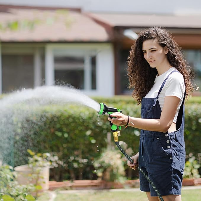 FrutPunch Garden Hose 50 FT,Non-Expanding,10 Functional Nozzles, Garden Hose anti-kink,Heavy Duty Flexible Water Hose 50 FT,Suitable for Outdoor, Yard, Lawn, Car Washing and Other Scenes.(50ft)