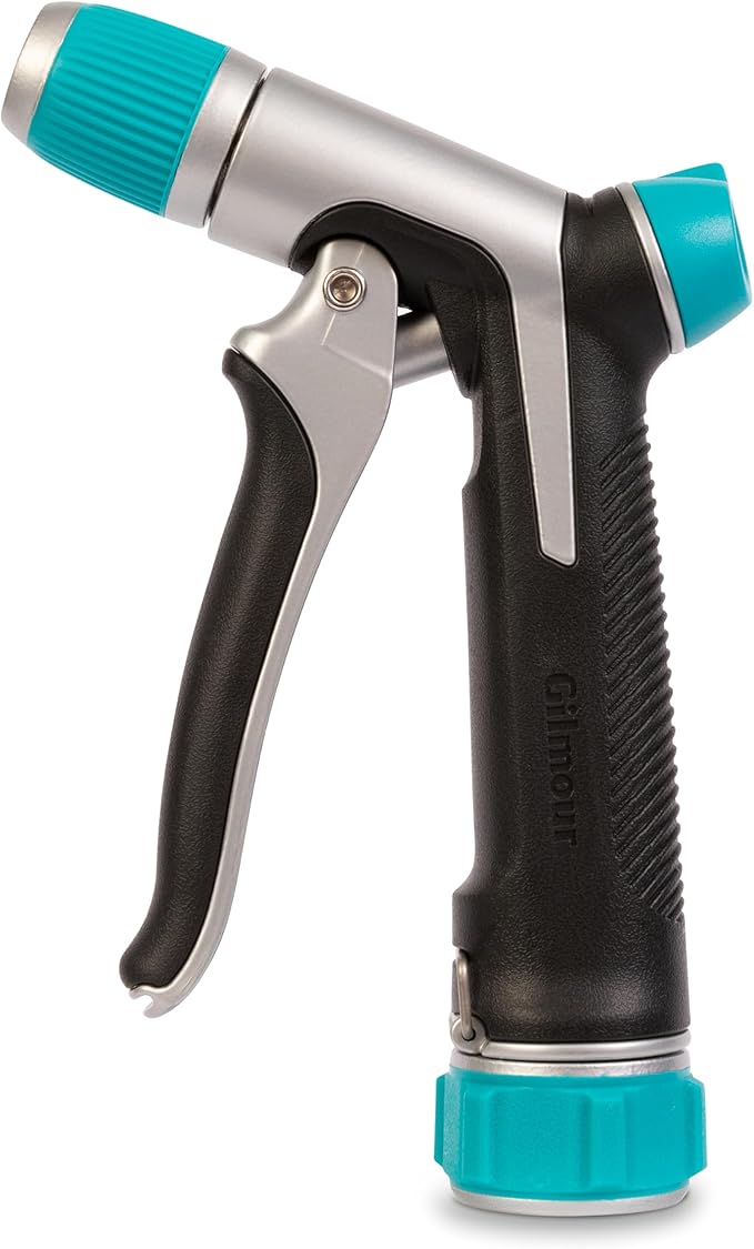 Gilmour Heavy Duty Front Control Garden Hose Nozzle with Adjustable Spray Pattern, Water Hose Nozzle for Watering Garden or Lawn