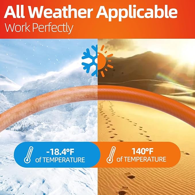 SPECILITE Garden Water Hose 150 ft x 3/4 in Heavy Duty, Flexible and Lightweight, Burst 600 psi, Kink-less Hybrid Rubber Pipe for Backyard, 3/4'' Brass Fittings, Orange