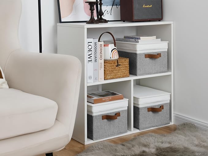 StorageWorks Fabric Storage Bins with Lids, Closet Storage Bins