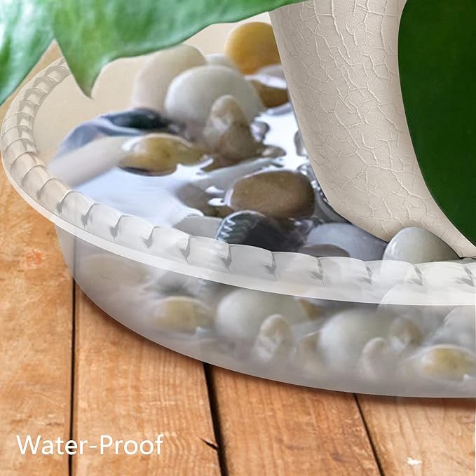 6 Pack Clear Plant Saucer 6 8 10 inch, Durable Plastic Plant Trays for Indoor, Round Flower Plant Pot Saucer, Sturdy Plant Water Catcher Tray