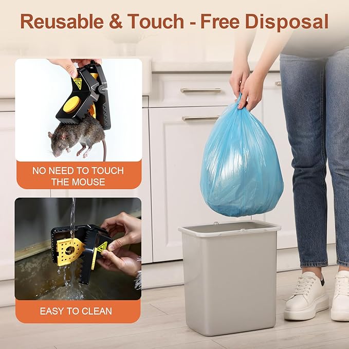 6 Pack Mouse Traps, Large Mouse Trap Indoor for Home, Mice Traps Snap High Sensitive, Easy & Quick-Set Mousetrap, Reusable Rat Trap, Sanitary Pet Safe Rodent Catcher for Outdoor/Garage/Kitchen/Garden