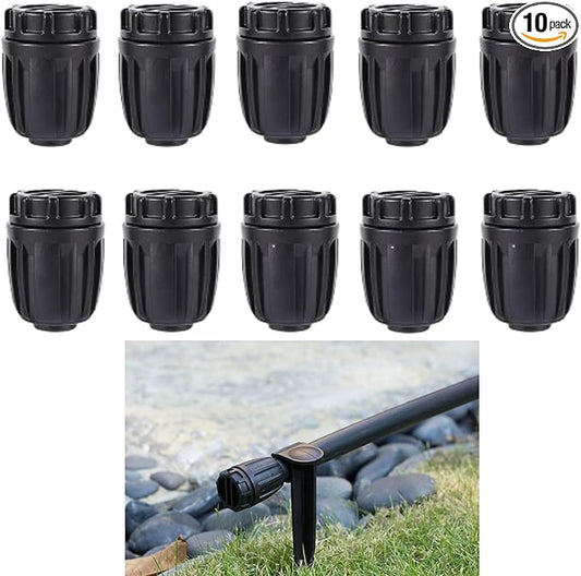 1/2 inch Drip Irrigation Fittings End Caps For (0.52" ID x 0.65" OD) 16mm Drip Irrigation Tubing Connectors End Plugs-10 Pack