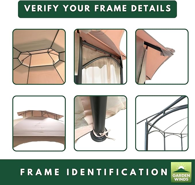 Garden Winds Durable 350 Replacement Canopy Top Compatible with Manhattan 10’ x 12’ Gazebo Model L-GZ1138PST - Stripe Canyon