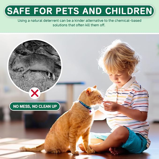 Rodent Mouse Repellent Balls 42 Pack, Moth Balls for Rodents Mouse Deterrent, Peppermint Oil Pest Control for Rodents, Squirrels, Skunk, Mole, Gopher, Pets Safe, Indoor and Outdoor Use