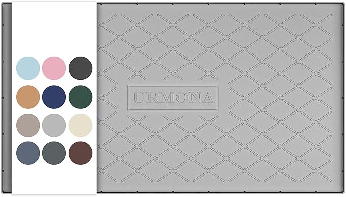 URMONA Under Sink Mat 40 x 22 in, Waterproof Silicone Cabinet Protector