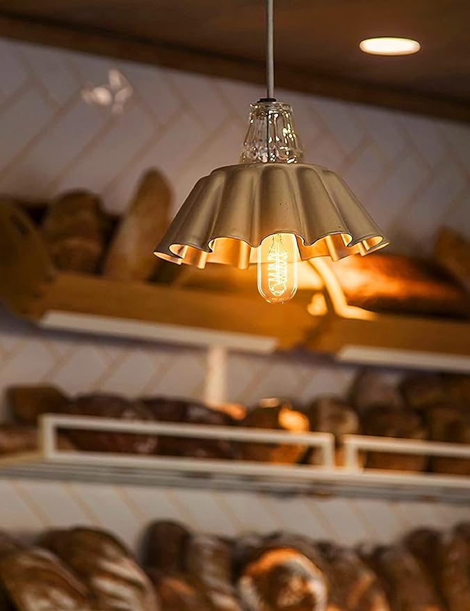 DORESshop Edison Bulbs, Vintage Edison Light Bulbs 40 Watt, T45, 110-130 Volts, E26/E27 Base Incandescent Dimmable Decorative Antique Filament Light Bulbs, Amber Glass, Warm White, 4 Pack