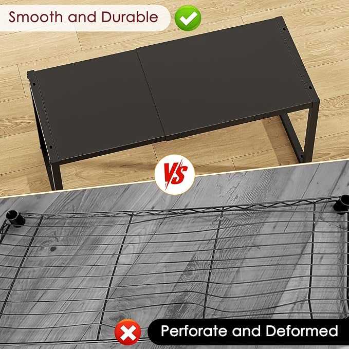 2 Pack Expandable Storage Shelves,100LBS Heavy Duty Metal Shelving Units
