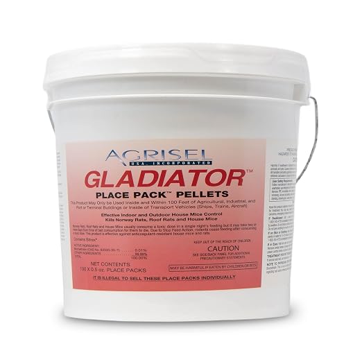 Agrisel Gladiator Rodenticide, Mouse Bait, Rat Bait, 130 Pellets (.5 oz) | Single-Dose Rodent Control, Use Indoor & Outdoor