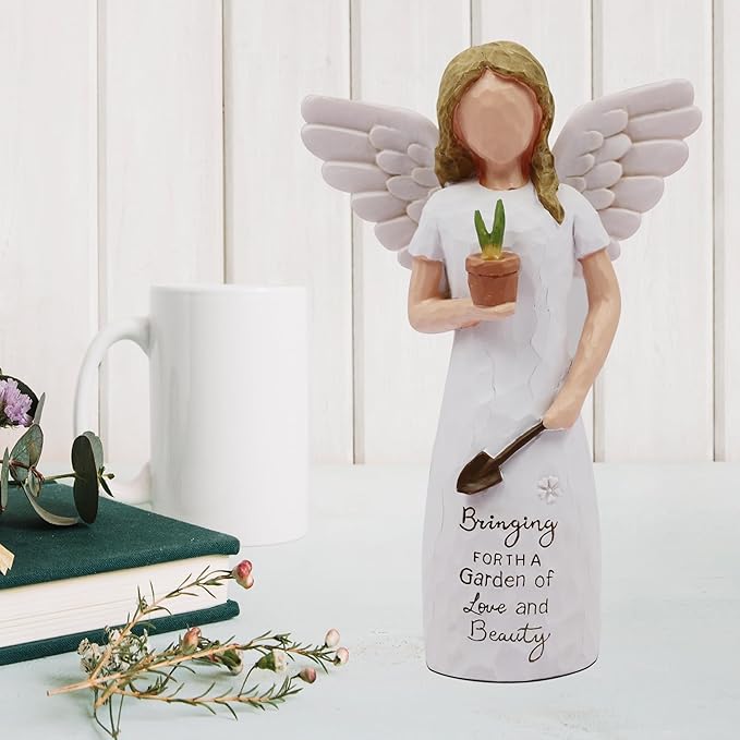 Gardening Gifts for Women, Gift for Gardeners Woman, Garden Gifts Women, Unique Gardening Gift, Garden Angel, Sculpted Hand-Painted Angel Figurine