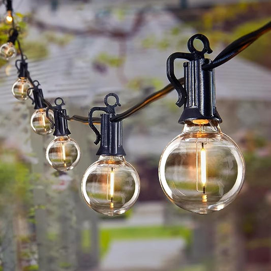 Brightown LED Outdoor String Light, 109 Feet Patio Lights with 52 Edison Shatterproof Bulbs(2 Spare), UL Listed Waterproof Outside Lights for Backyard Balcony Party Xmas Decor, E12 Base, Connectable