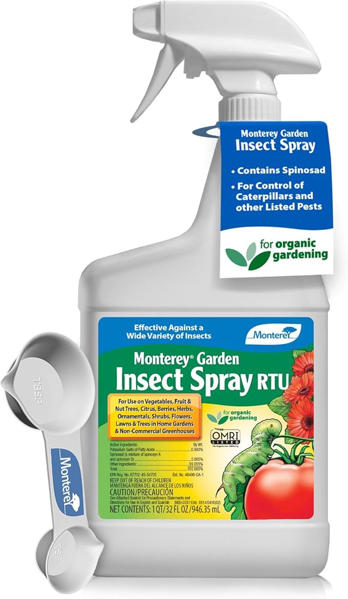 Monterey Garden Insect Spray Bundled with Measuring Spoon - Organic Insect Control - Ready to Use - 32 oz