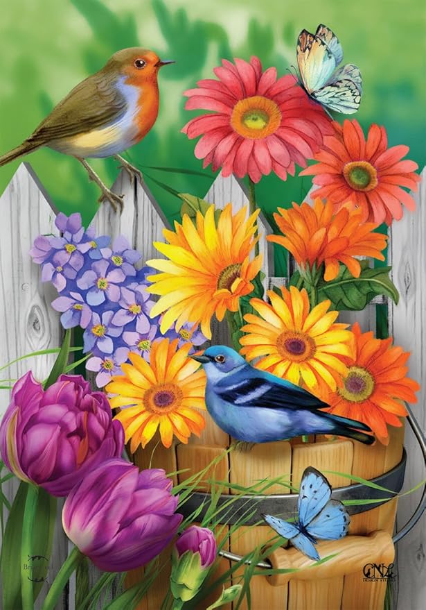 Birds And Blooms Spring Garden Flag Floral 12.5" x 18" Briarwood Lane