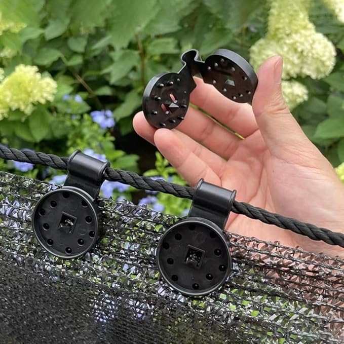 50pcs Shade Cloth Clips,Shade Cloth Heavy Duty Lock Grip for Sunshade Net,Gardening Greenhouse ShadeCloth Fix Clamp,Windproof Awning Clamp Grip Tarp Clips,1 Drawstring Bag