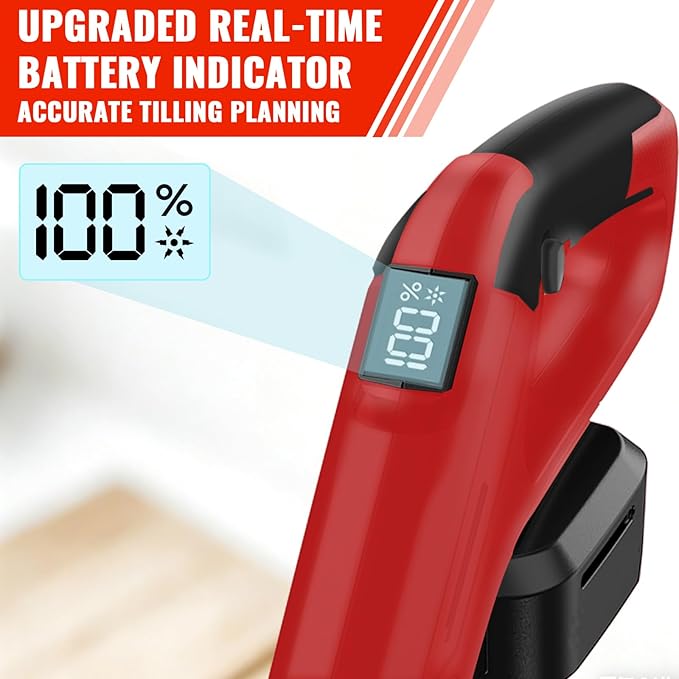 HEINPRO Cordless Tiller Cultivator Compatible with Milwaukee M18 Battery, 9In Tilling Width & 7In Depth Electric Tiller for Gardening, 360RPM Rototillers for Garden Cultivator (Tool Only)