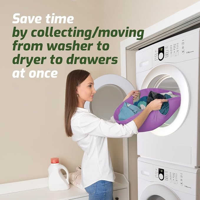 Laundry Turtle Collapsible Laundry Basket for Washer & Dryer (Lavender, Small)